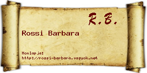 Rossi Barbara névjegykártya